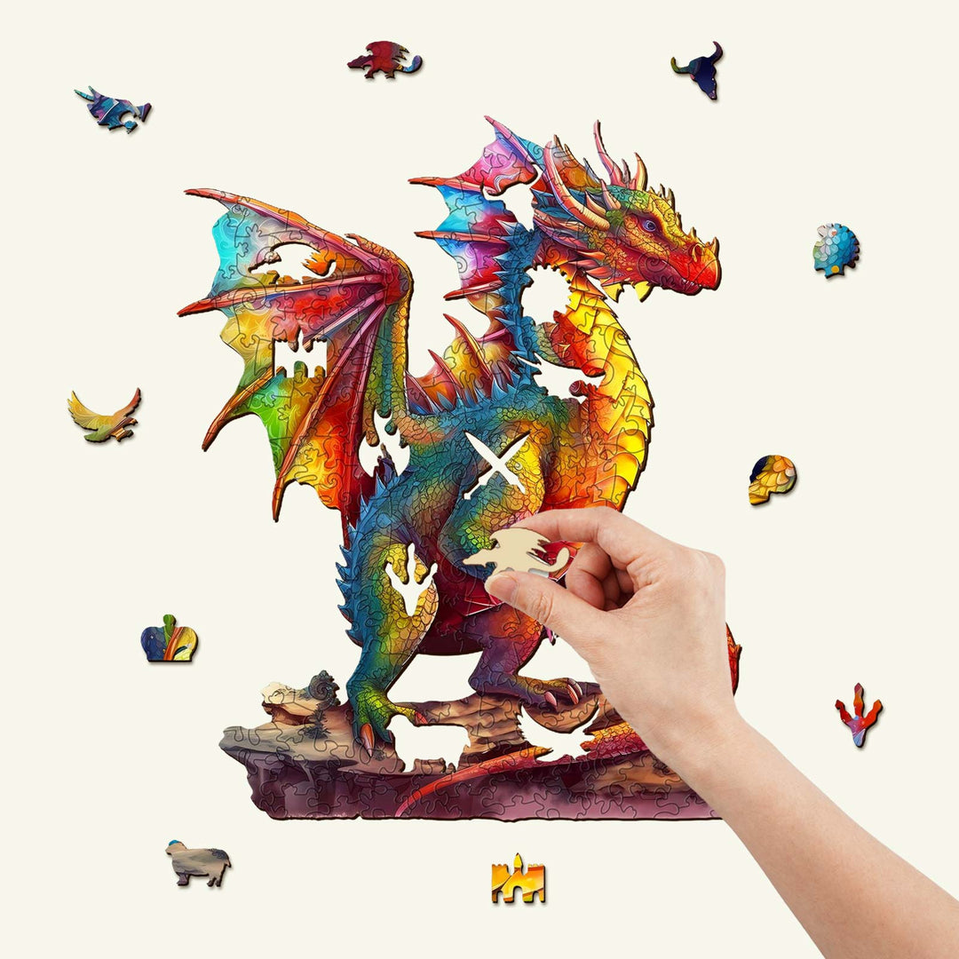 Puzzle en bois Dragon Coloré-2