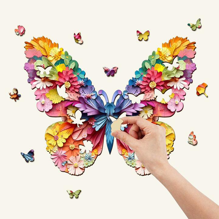 3D Buntes Schmetterling Holzpuzzle
