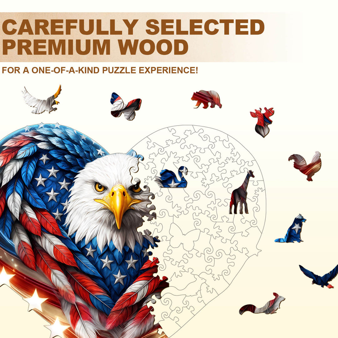 Puzzle en bois Eagle-2 patriotique