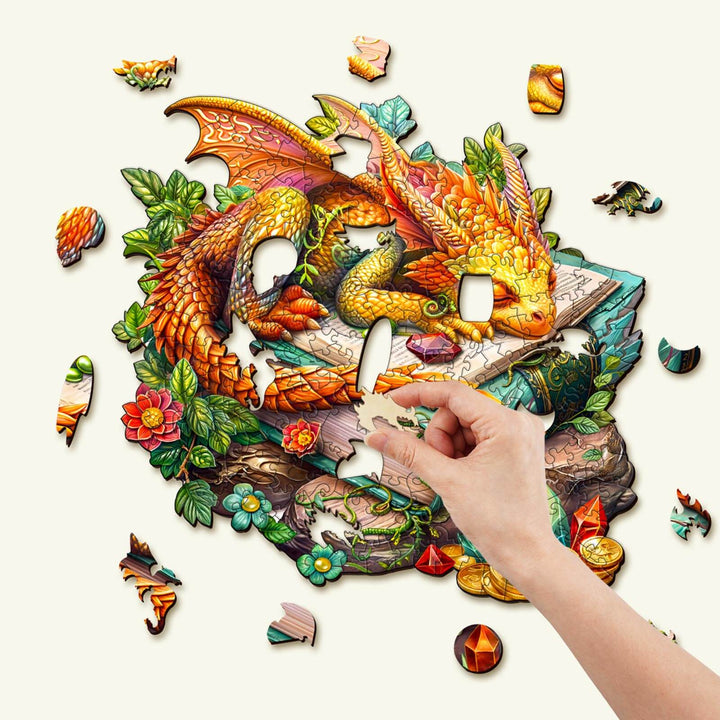 Sleeping Dragon Wooden Jigsaw Puzzle - By Woodbests