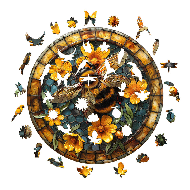 Leisurely Bee Wooden Jigsaw Puzzle