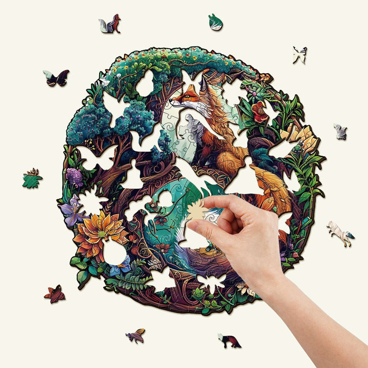 Yin Yang Fuchs-3 Holzpuzzle