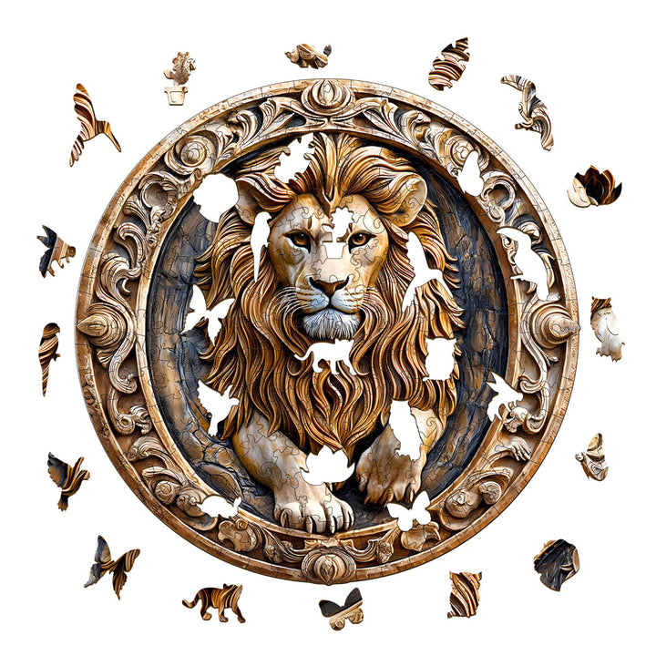 3D sculpture lion Wooden Jigsaw Puzzle