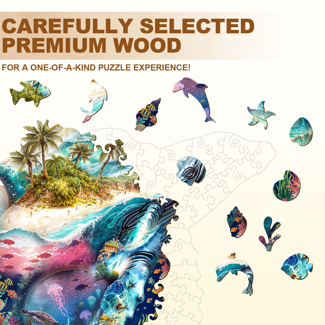 Sea Of Whales Wooden Jigsaw Puzzle