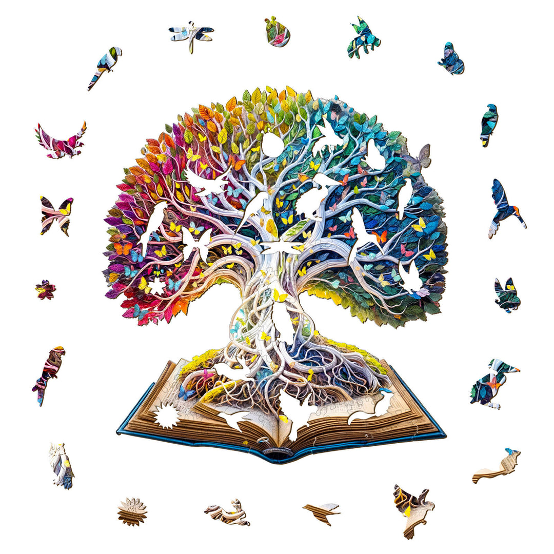 Colorful Tree of Life Wooden Jigsaw Puzzle