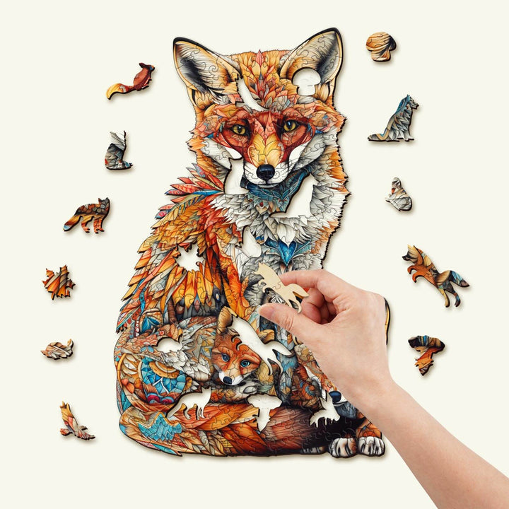 Puzzle en bois de la famille Fox