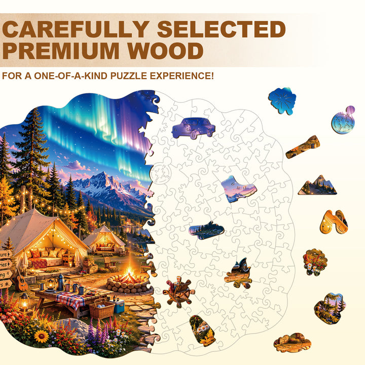 Aurora Camp  Wooden Jigsaw Puzzle