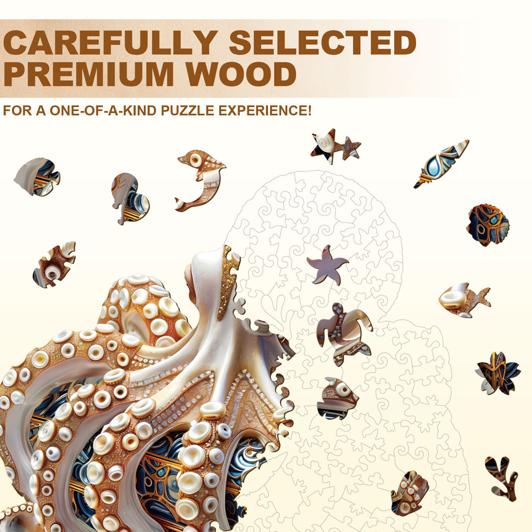Tentacle Master Wooden Jigsaw Puzzle