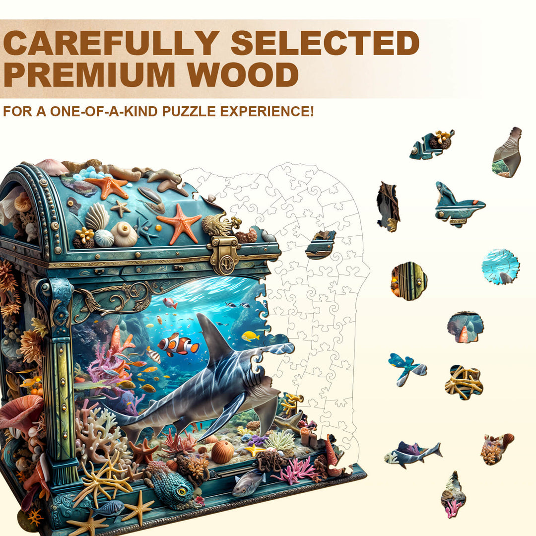 3D Treasure Chest Ocean-1 Wooden Jigsaw Puzzle