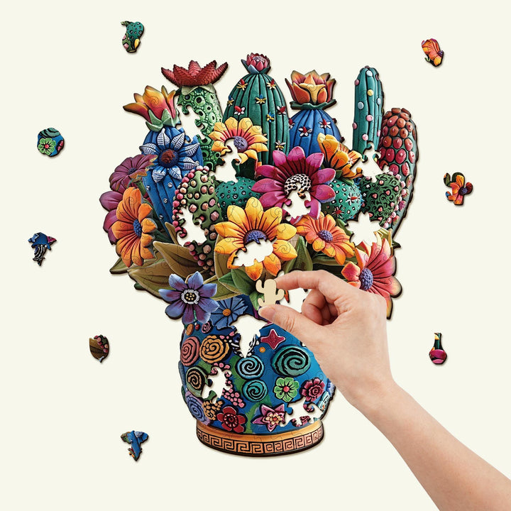 Blooming cactus Wooden Jigsaw Puzzle