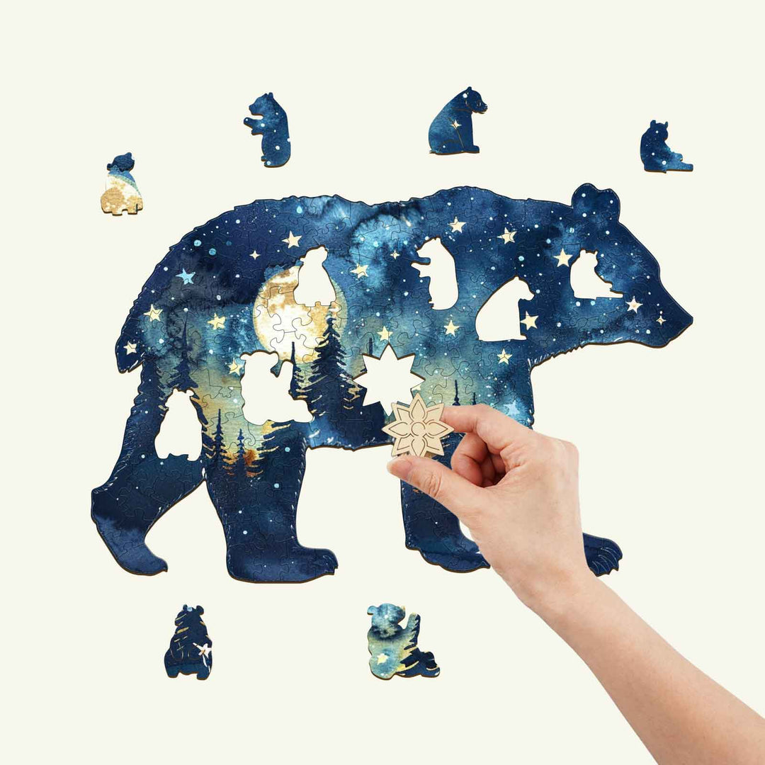 Astral Bear Wooden Jigsaw Puzzle - Woodbests