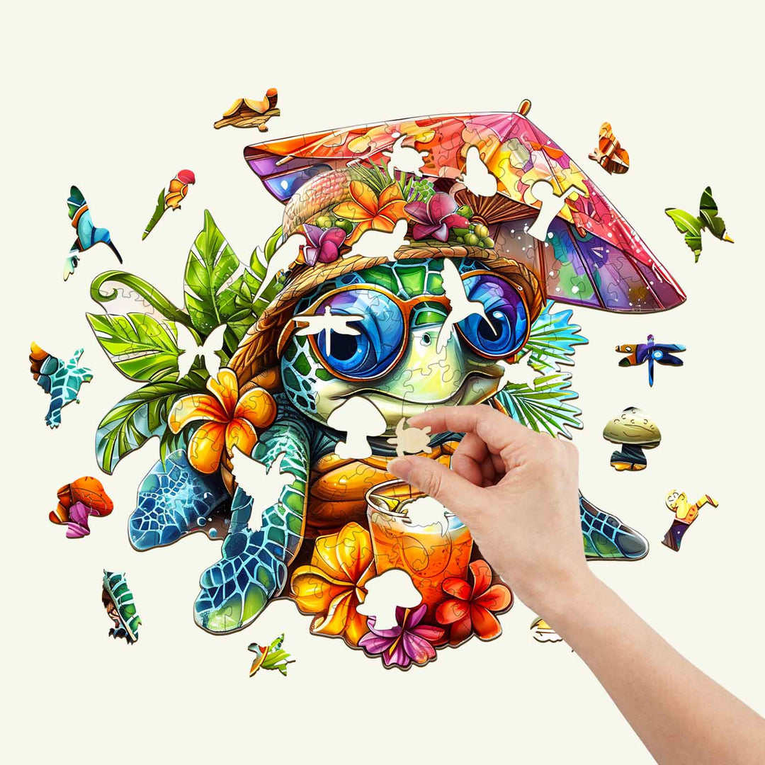 Beach Turtle Wooden Jigsaw Puzzle - By Woodbests