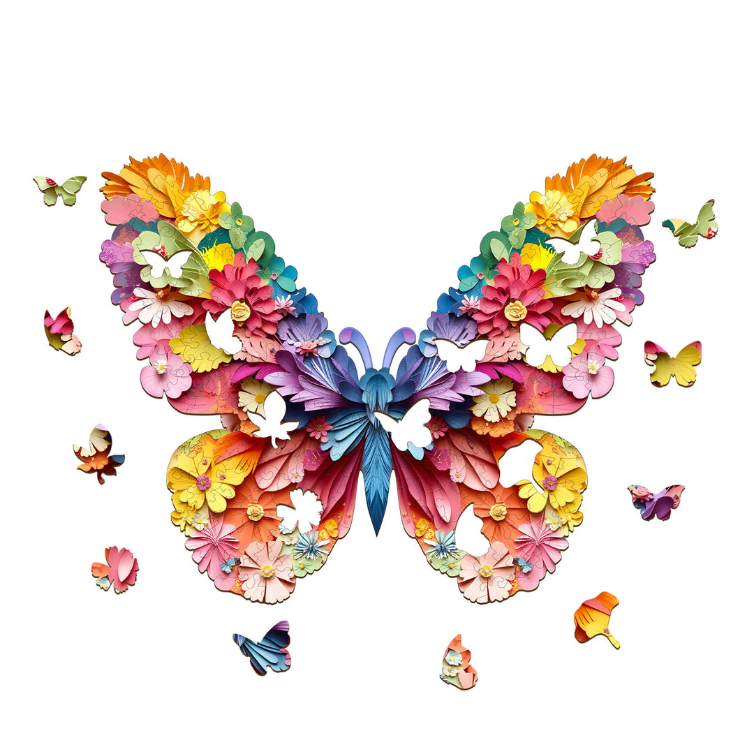 3D Colorful Butterfly Wooden Jigsaw Puzzle