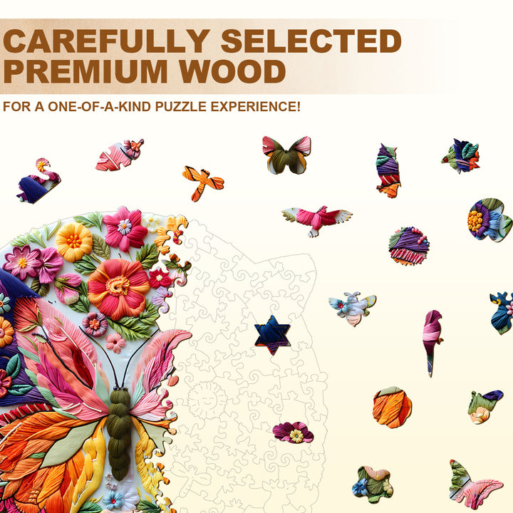 Woven Butterfly Wooden Jigsaw Puzzle