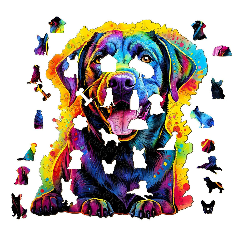 Black Labrador Wooden Jigsaw Puzzle-Woodbests