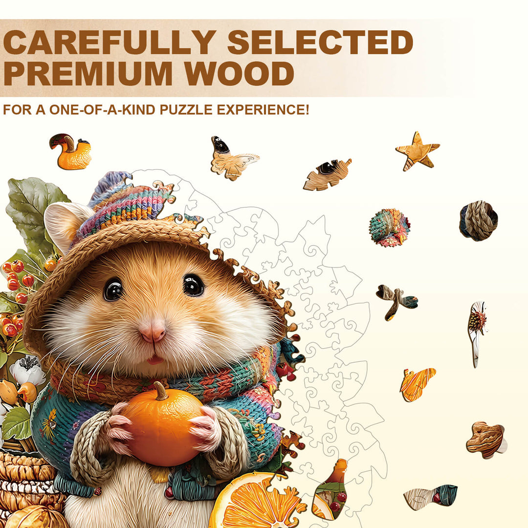 cute hamster Wooden Jigsaw Puzzle