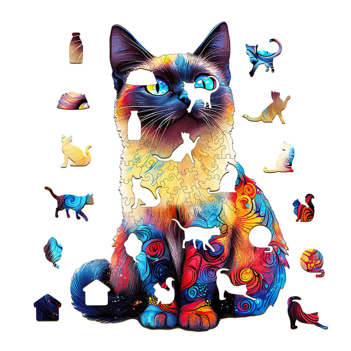 Siamese Cat-3 Wooden Jigsaw Puzzle - Woodbests