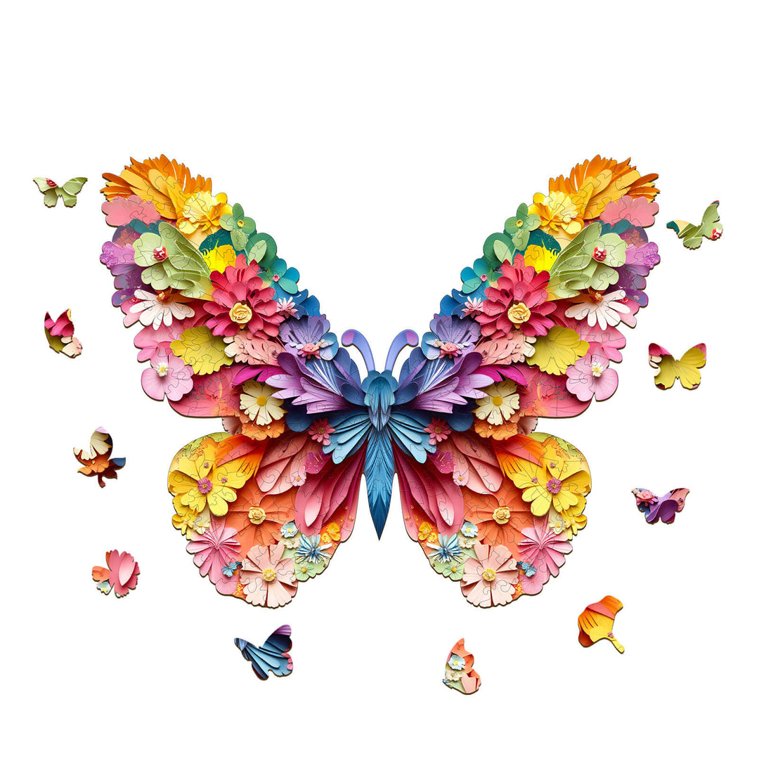 3D Colorful Butterfly Wooden Jigsaw Puzzle