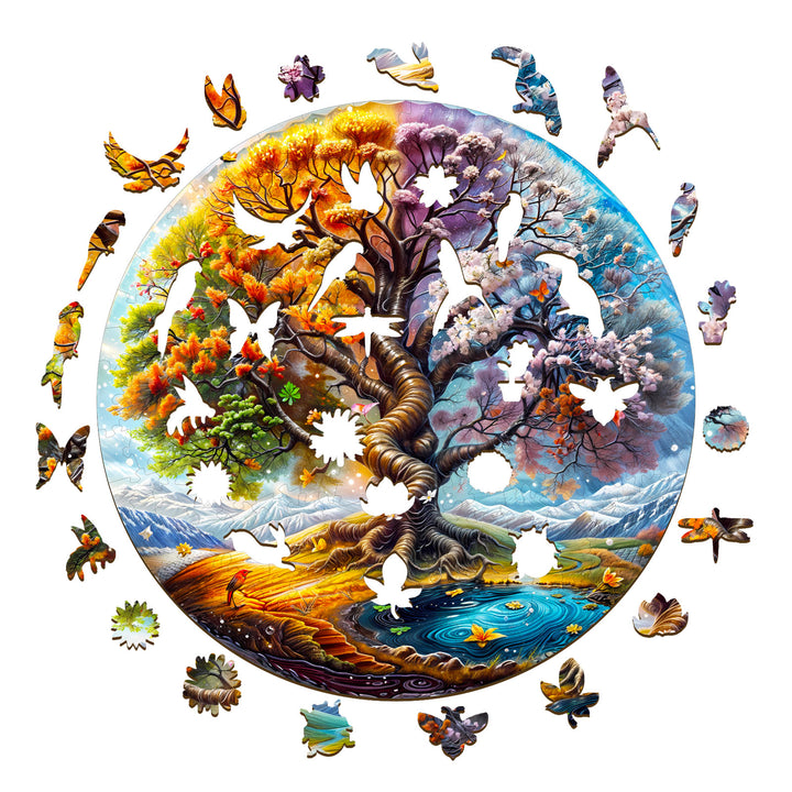 Seasonal Tree of Life-2 Wooden Jigsaw Puzzle - Woodbests