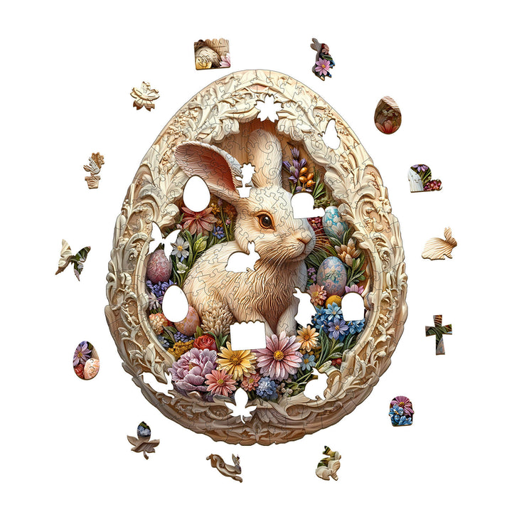 Eggshell world Easter-1 Wooden Jigsaw Puzzle