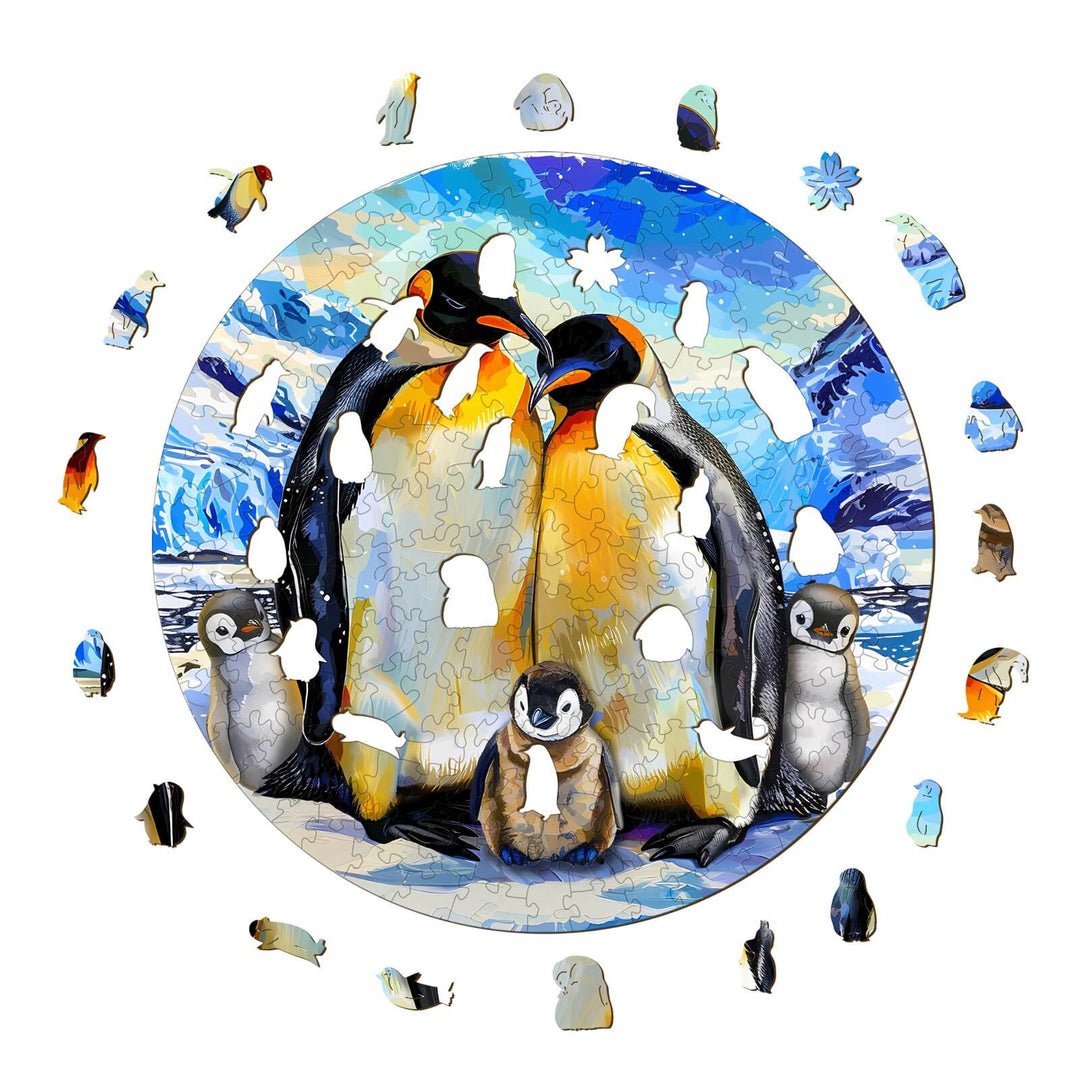 Penguin family-2 Wooden Jigsaw Puzzle