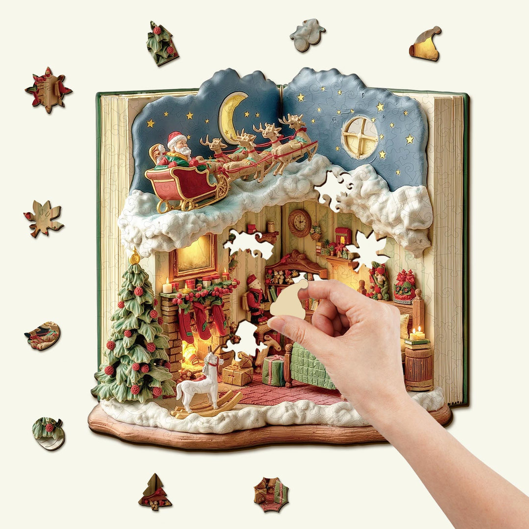 Christmas Eve in the Book Wooden Jigsaw Puzzle