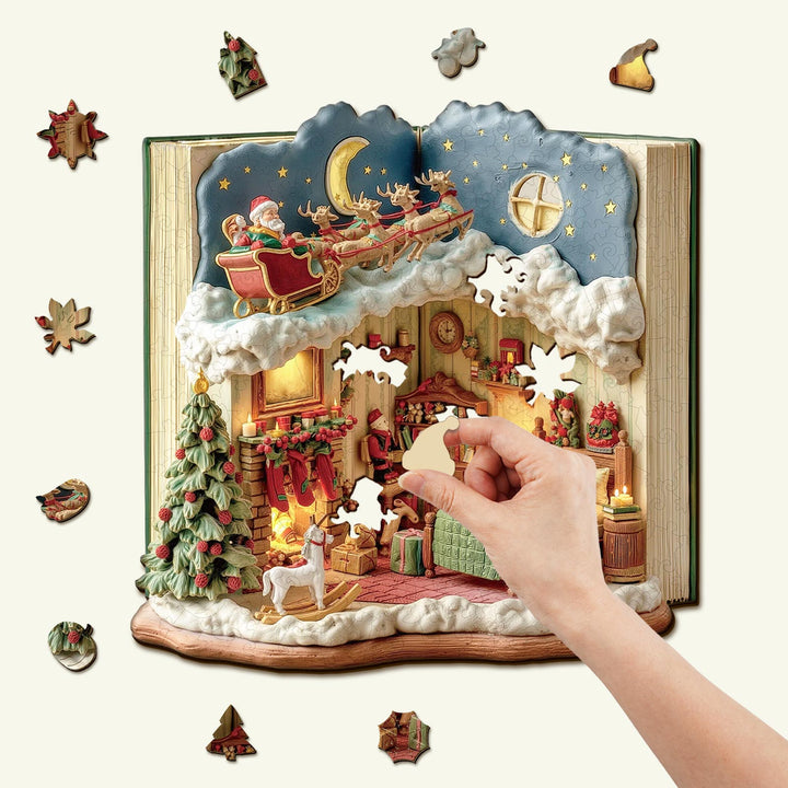 Christmas Eve in the Book Wooden Jigsaw Puzzle