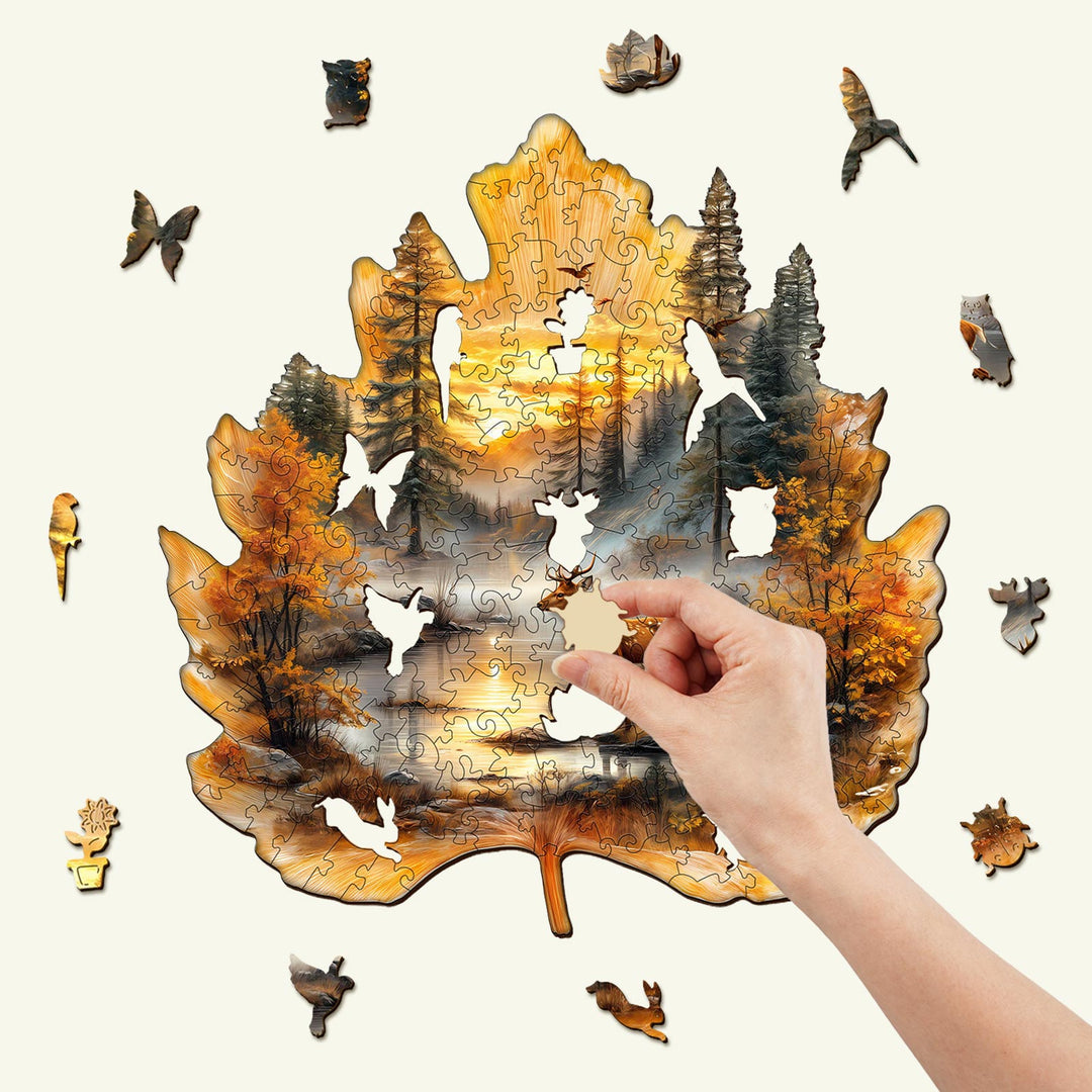 Golden Hoofprint Holz-Puzzle