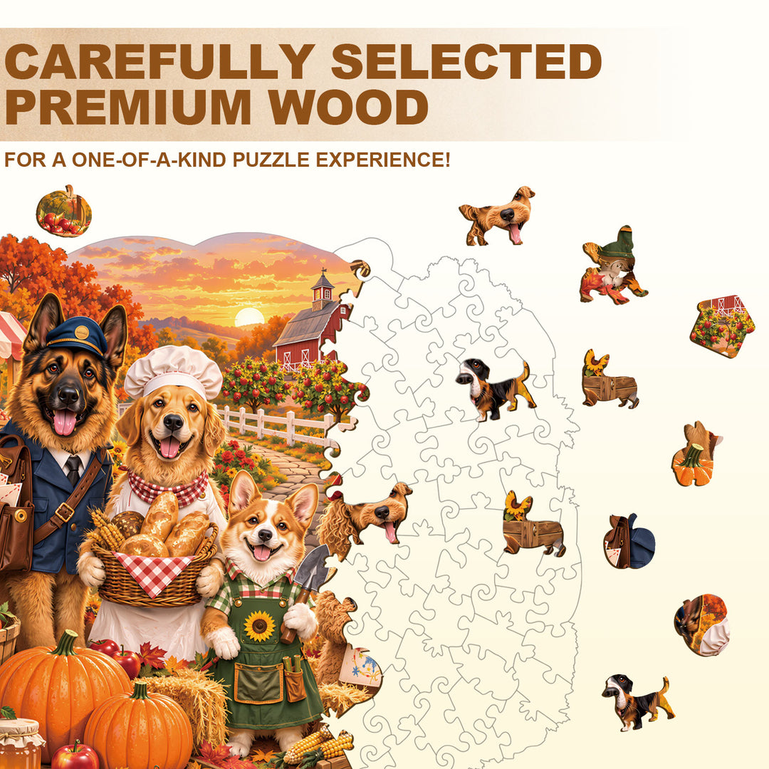 Harvest Friends  Wooden Jigsaw Puzzle