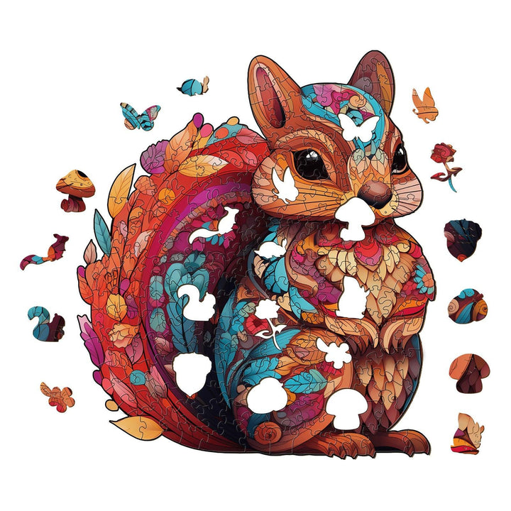 Playful Squirrel Wooden Jigsaw Puzzle