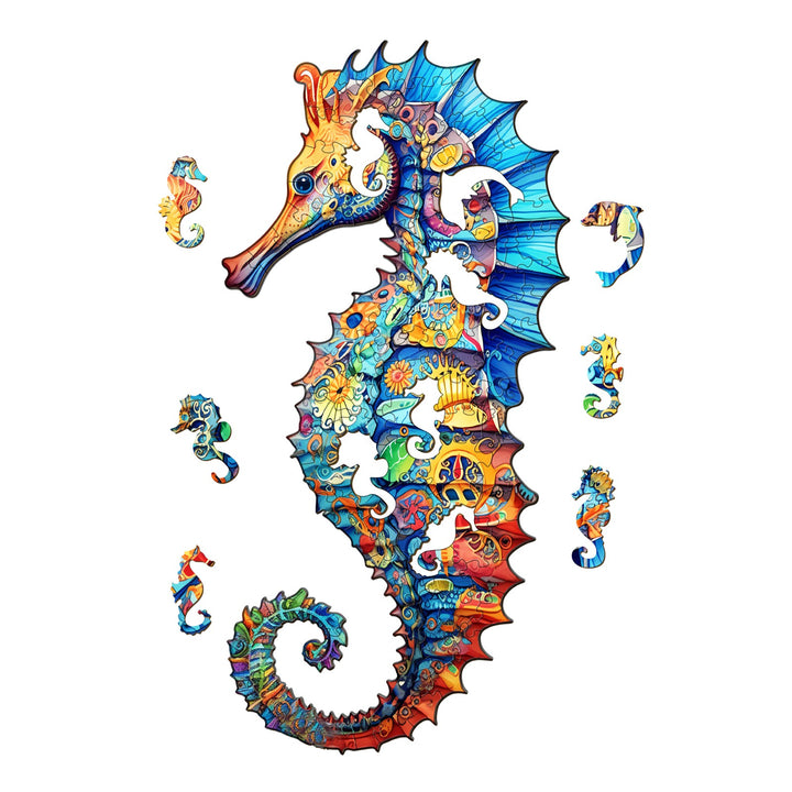 Seahorse 1 Wooden Jigsaw Puzzle-Woodbests