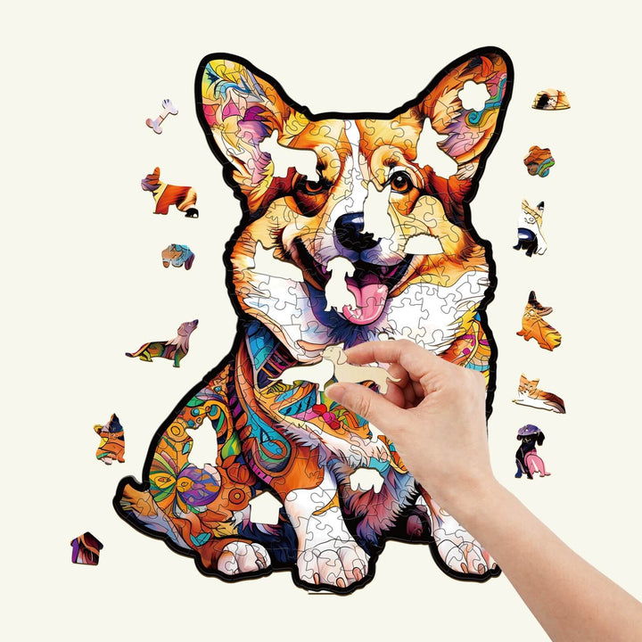 Clever Corgi 2 Wooden Jigsaw Puzzle