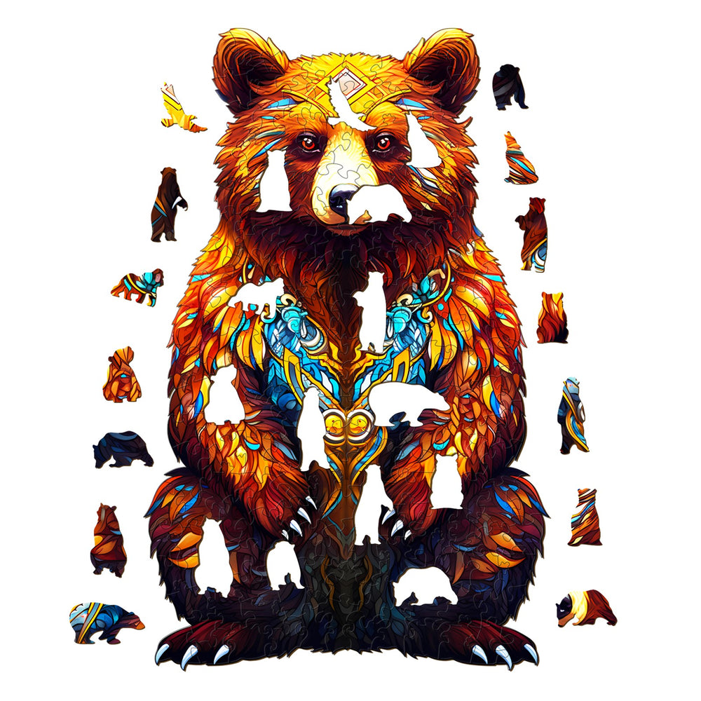 King Of Brown Bears Wooden Jigsaw Puzzle-Woodbests