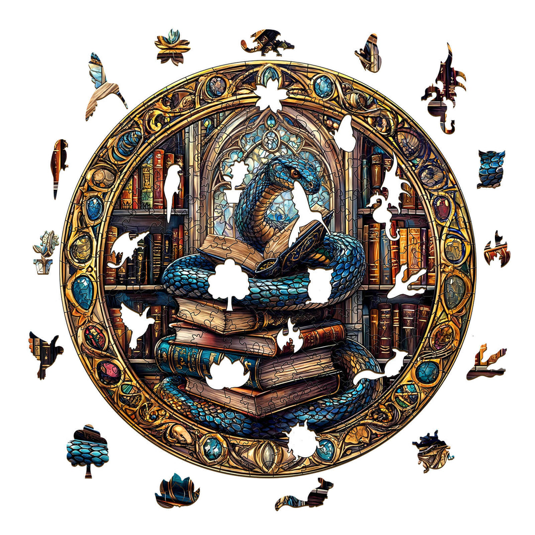 Magic Library Snake Wooden Jigsaw Puzzle