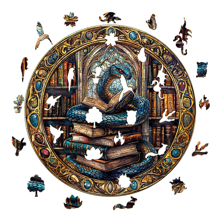 Magic Library Snake Wooden Jigsaw Puzzle