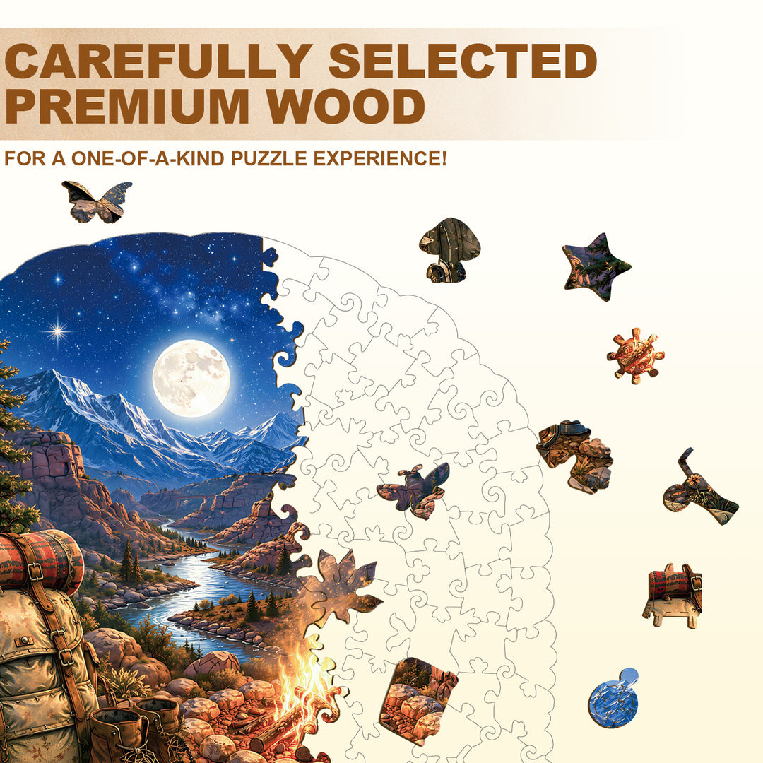 Moonlit Quest  Wooden Jigsaw Puzzle