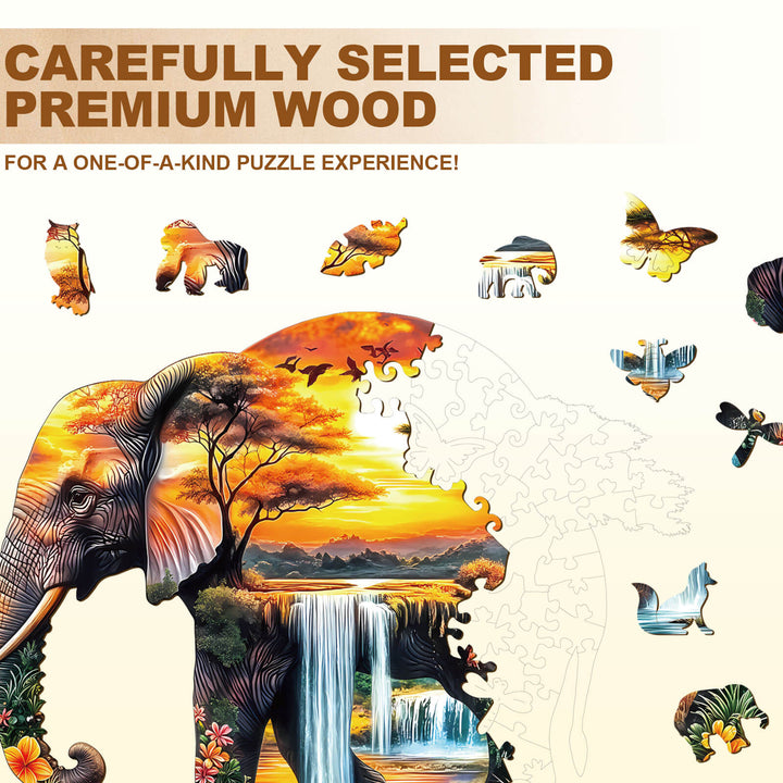 Puzzle en bois de l'éléphant d'Afrique