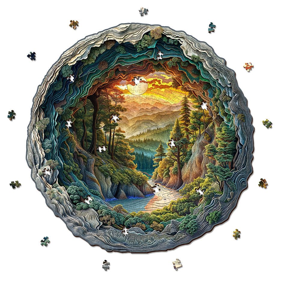 3D Cave Forest 1000 Piece Puzzle