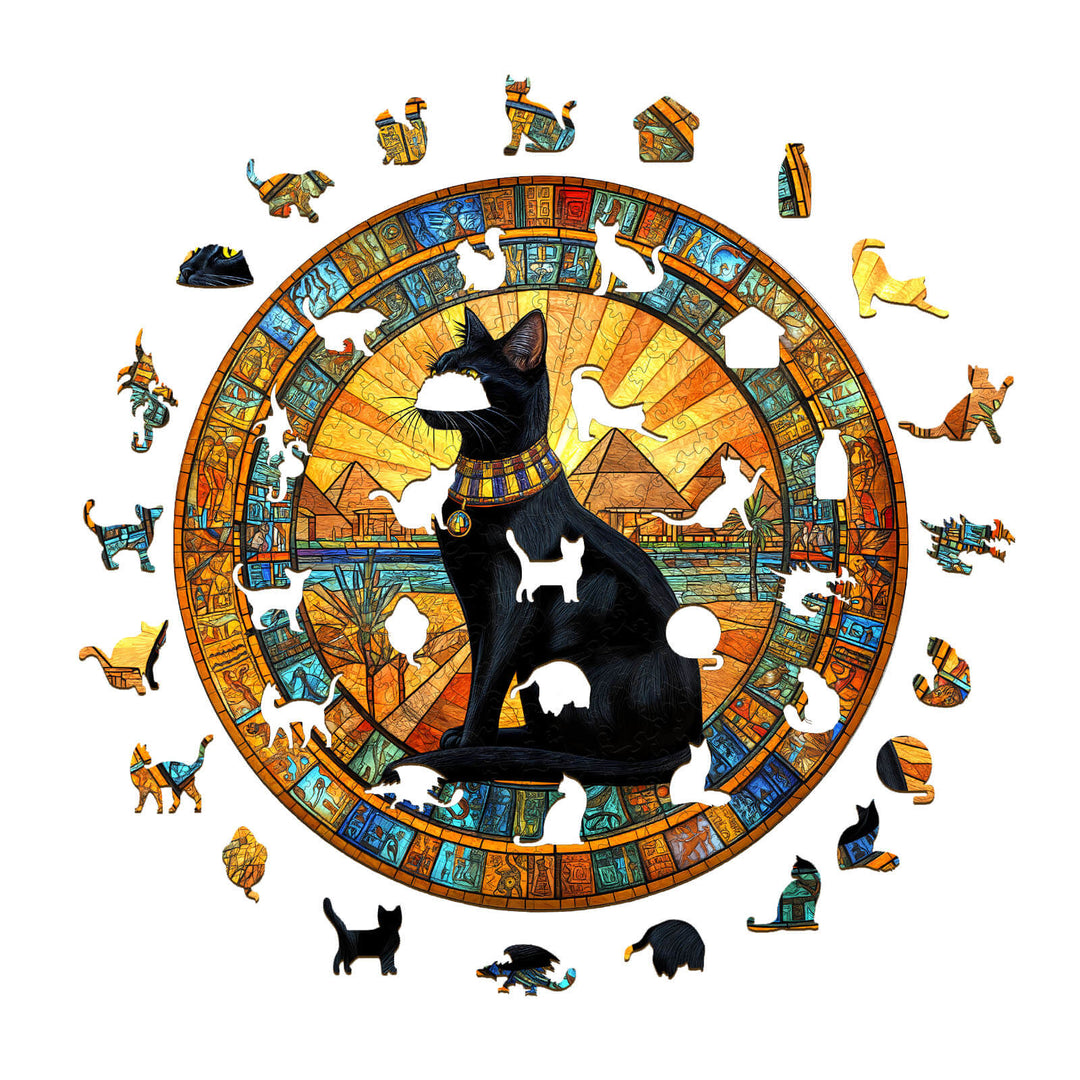 Egyptian Cat Wooden Jigsaw Puzzle