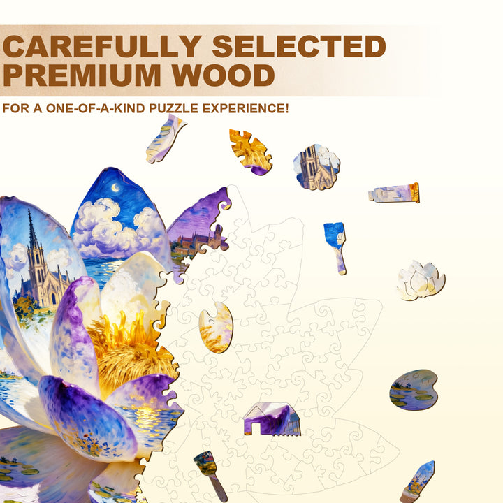 Oil On Lotus Wooden Jigsaw Puzzle