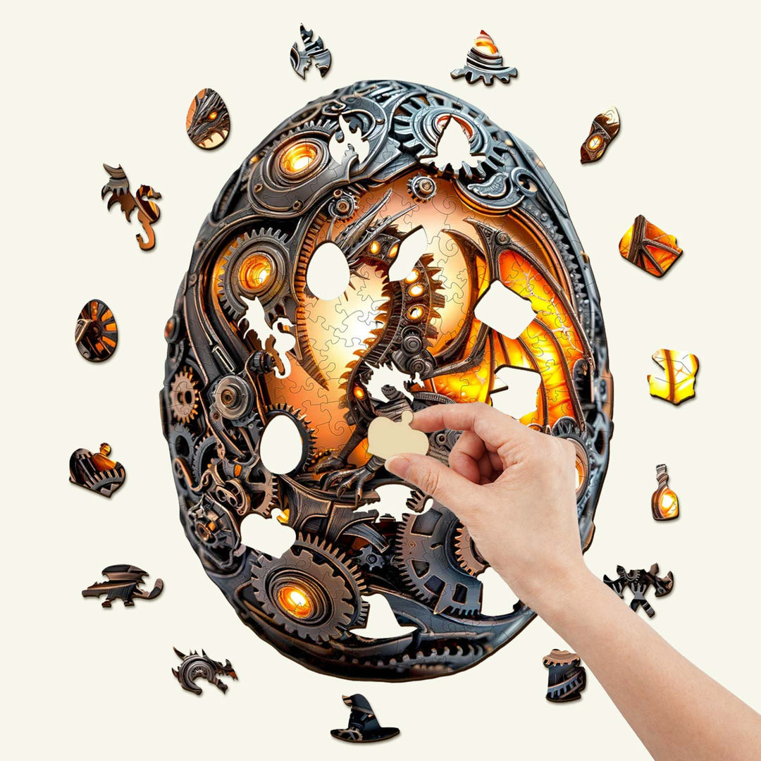 Mechanical Dragon Egg Wooden Jigsaw Puzzle