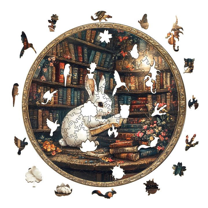 Magic Library Rabbit Wooden Jigsaw Puzzle