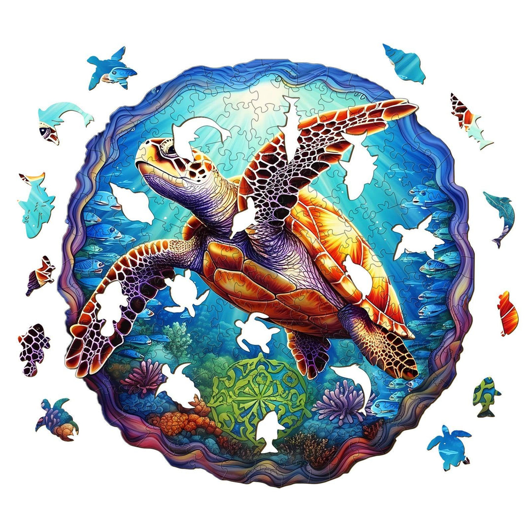 Deep Sea Turtles -1 Wooden Jigsaw Puzzle