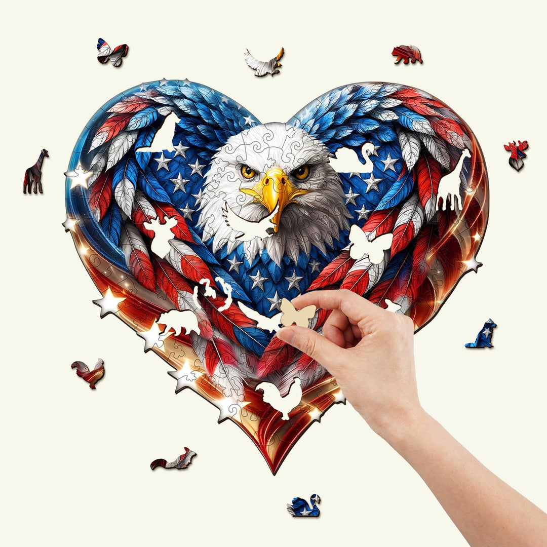 Puzzle en bois Eagle-2 patriotique