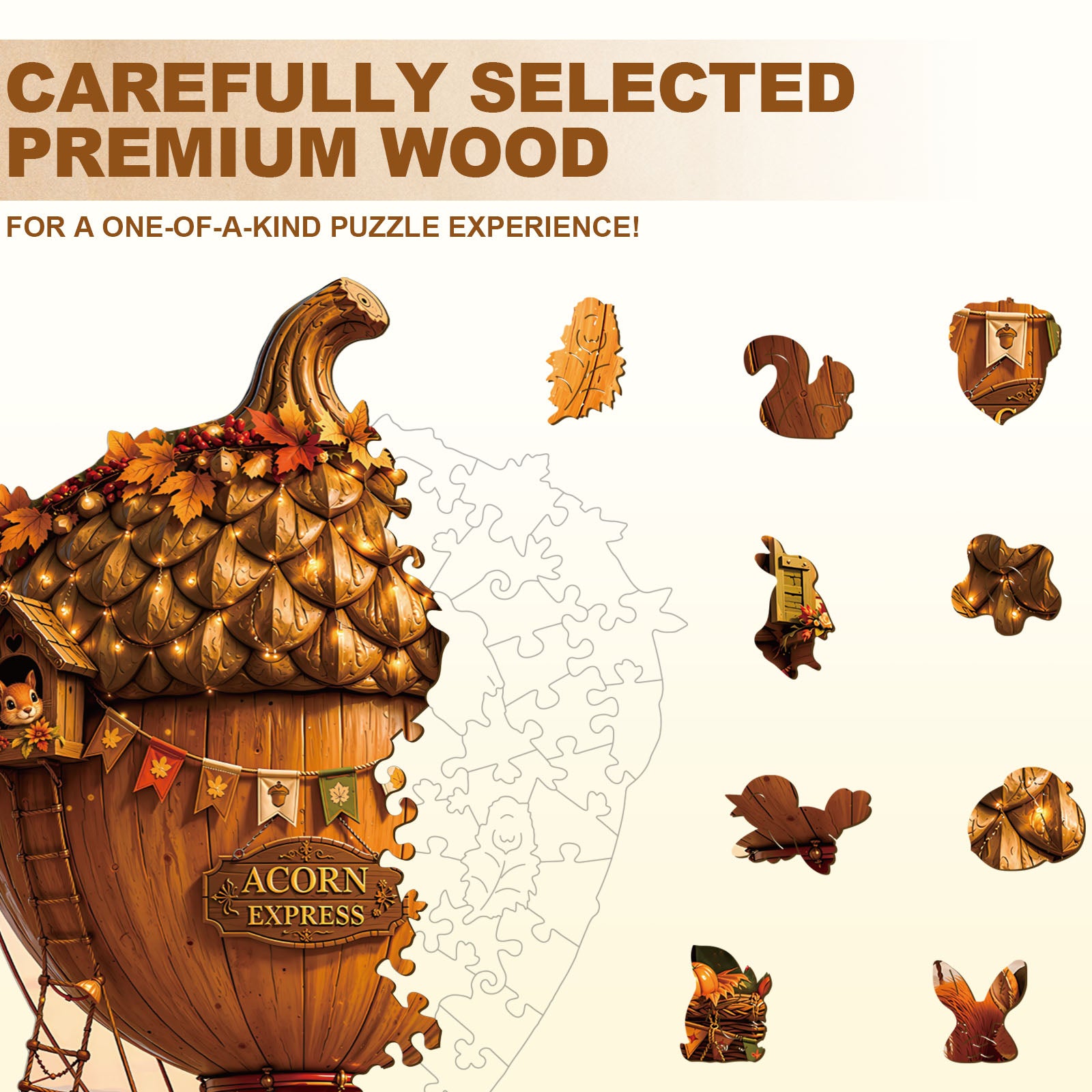 Acorn Airship Wooden Jigsaw Puzzle