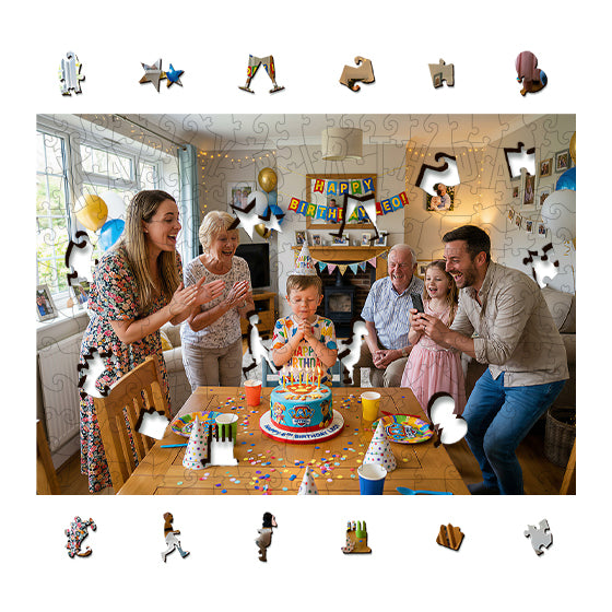 Personalized Photo Wooden Puzzle - Birthday Theme