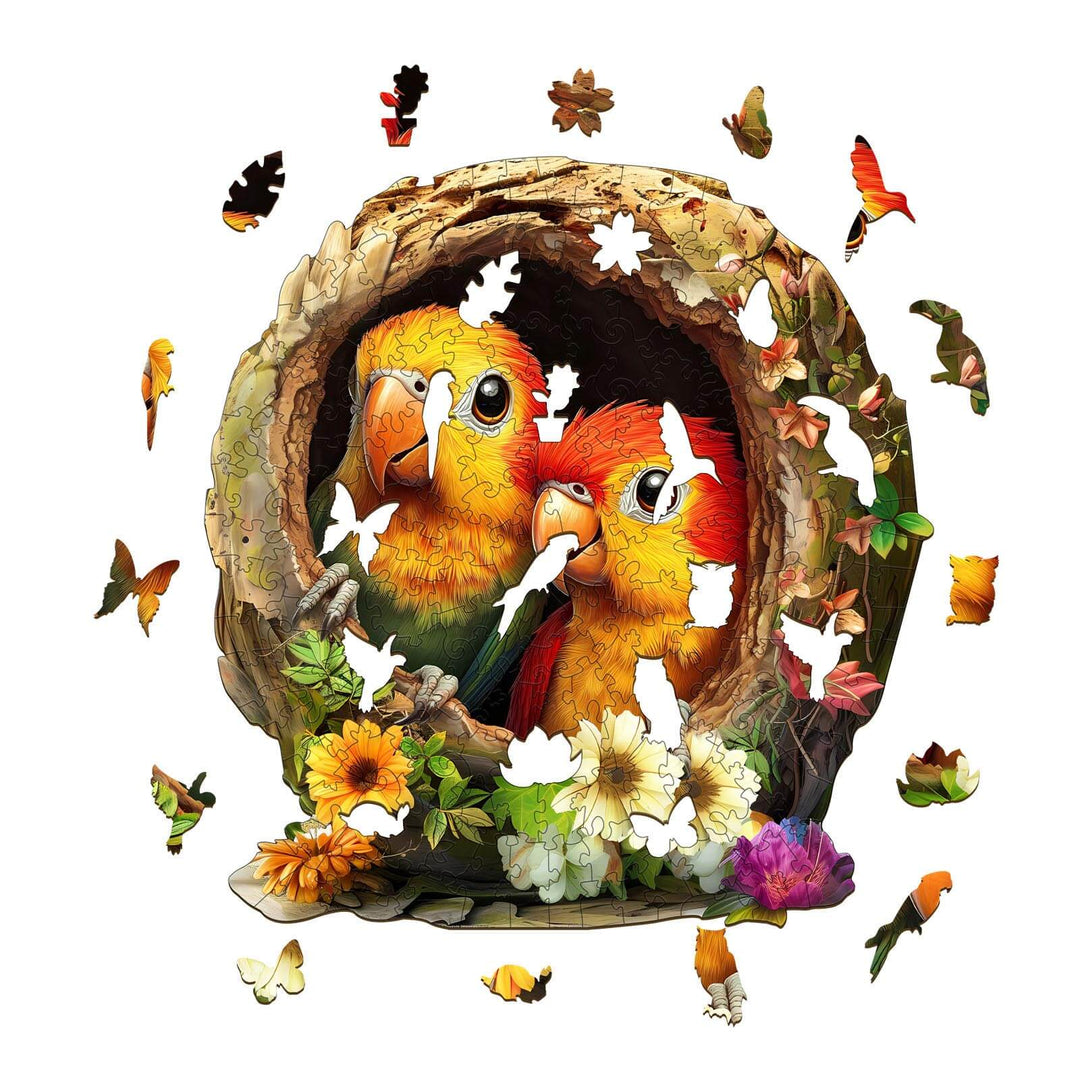 Naughty Parrot-2 Wooden Jigsaw Puzzle - Woodbests