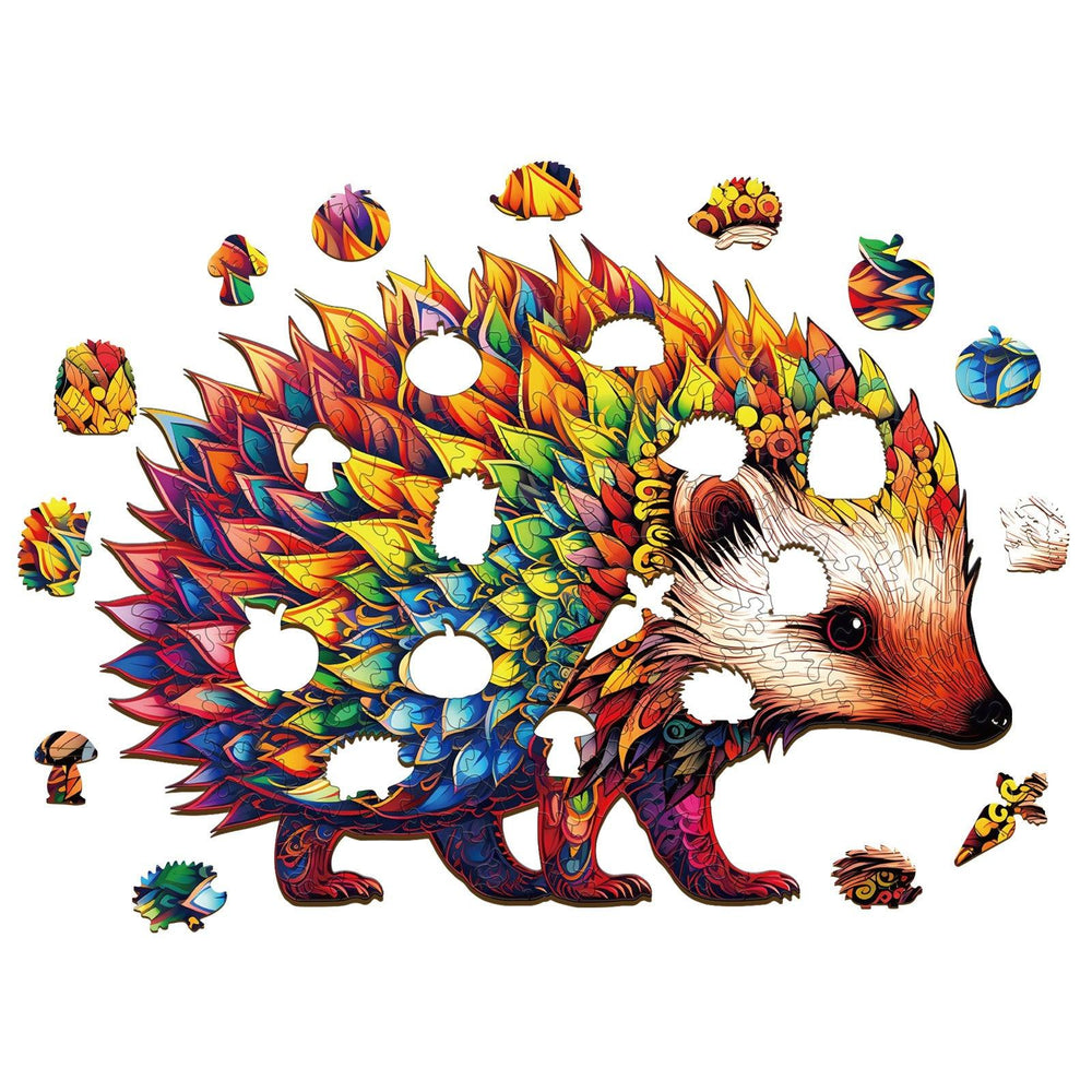 Cute Hedgehog Wooden Jigsaw Puzzle-Woodbests