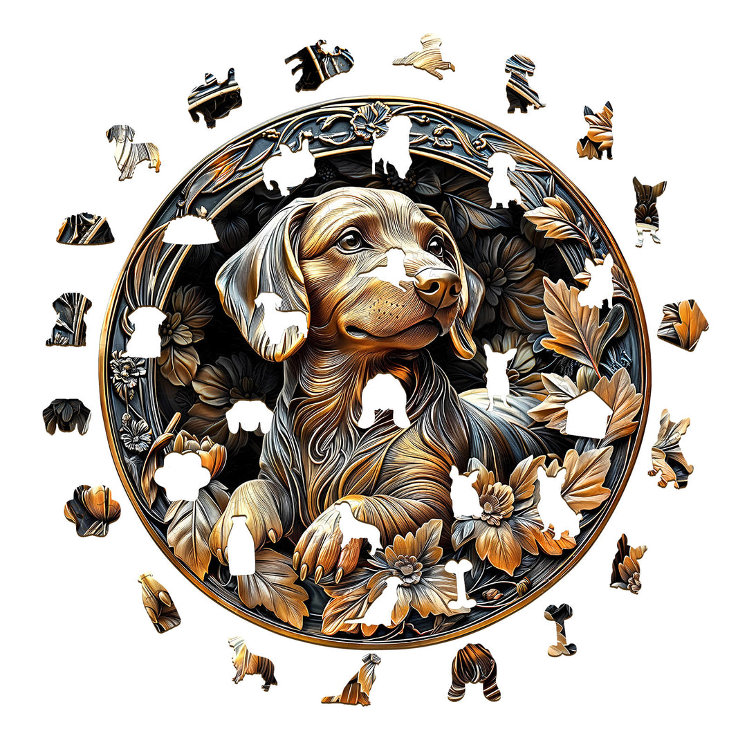 3D Metal Dachshund Wooden Jigsaw Puzzle