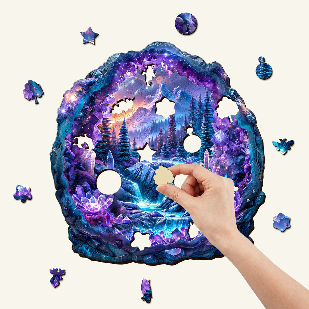 Crystal mine landscape-1 Wooden Jigsaw Puzzle
